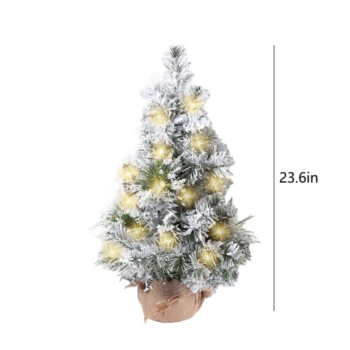 Mini Christmas Tree with Lights 24 Inch Snow Flocked 2