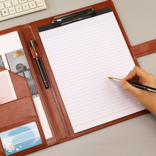 Professional padfolio with clipboard and faux leather 2