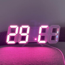 LED wall clock with night mode and adjustable brightness