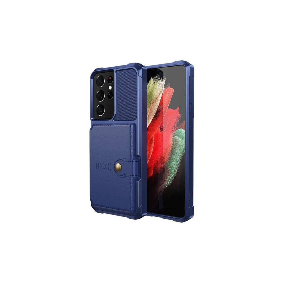 Samsung Galaxy S21 Ultra Case With Card Holder Blue 962029427872