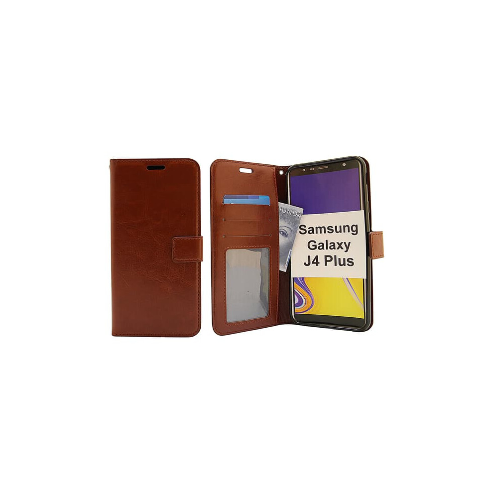 Crazy Horse Wallet For Samsung Galaxy J4 Plus Brown 962029761631