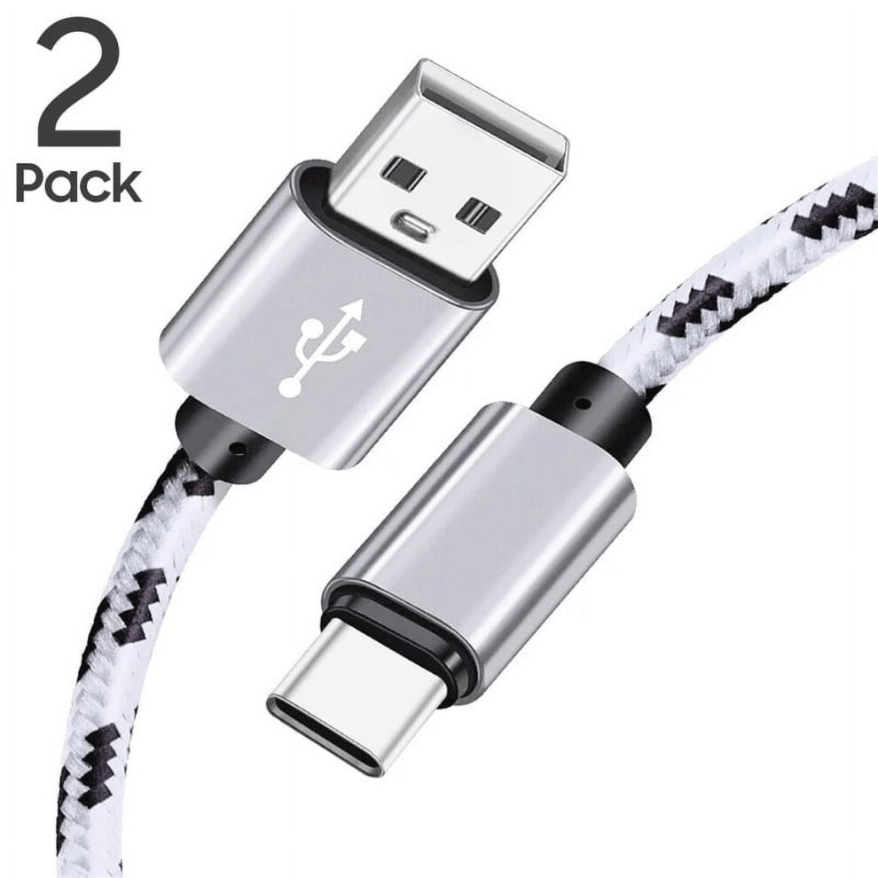 Afflux Braided Usb-A To Usb-C Cable 3Ft 2 Pack White 940684190935