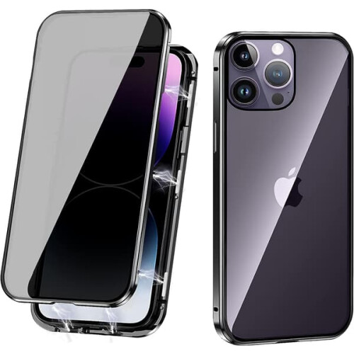 Capa dupla magnética com privacidade compatível com Samsung S21 Ultra, preta.