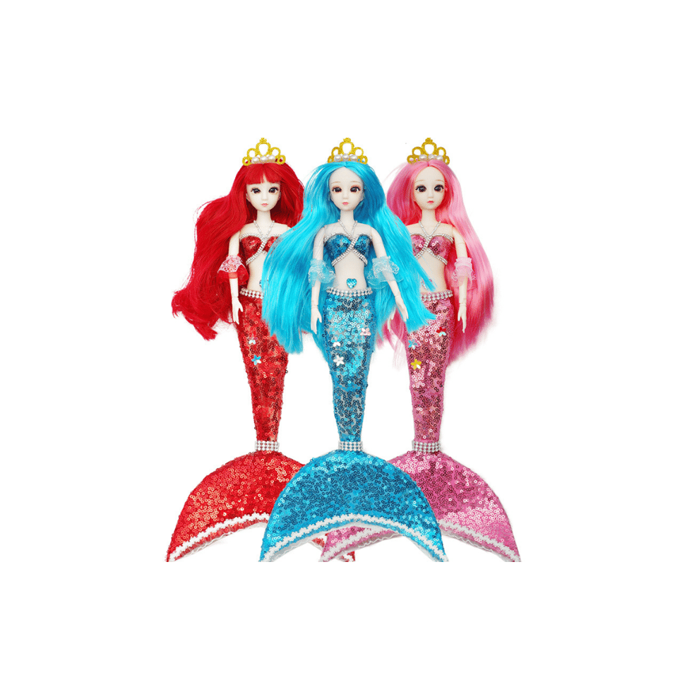 Barbie mermaid doll with sequins red