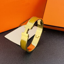 H Bracelet Stainless Steel Gold Champagne 18K Clasp