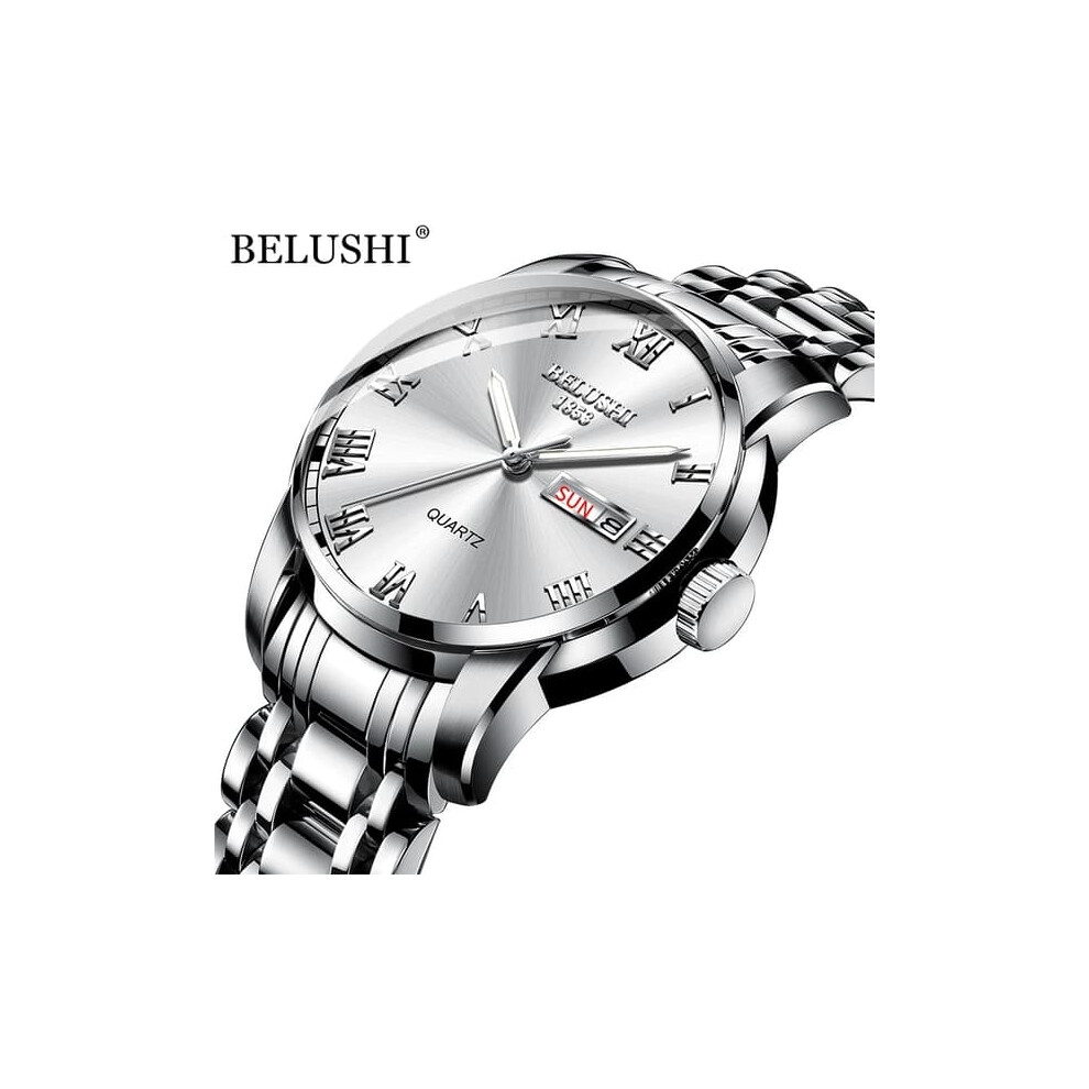 Belushi Men's Quartz Wristwatch Stainless Steel Silver 962029759454
