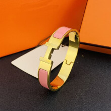 H Bracelet Stainless Steel Gold Pink 18K Clasp