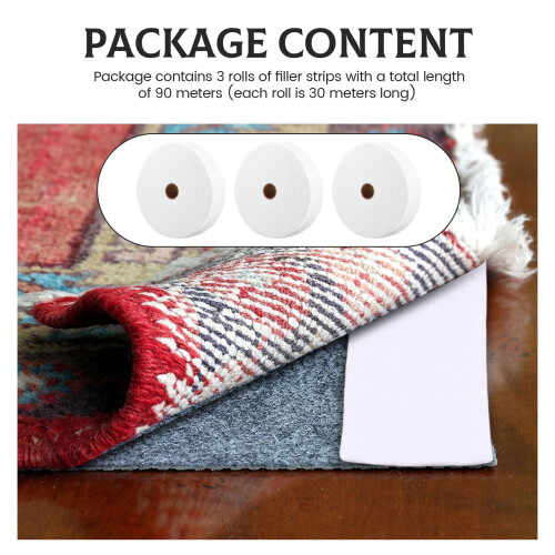 White Polyester Jelly Roll Batting Strips 3 Rolls 1