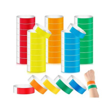 Colored Paper Wristbands for Events Waterproof 500 pcs