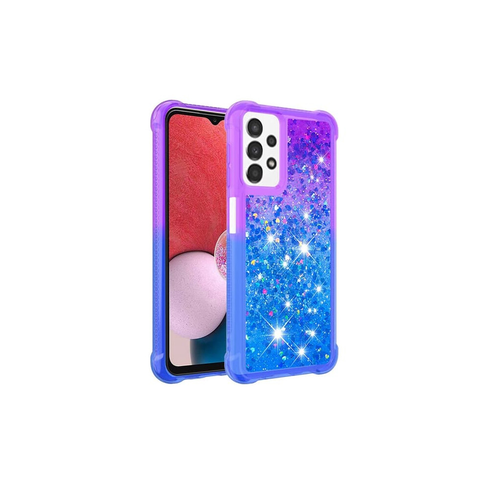 Skalo Tpu Case For Samsung A13 4G - Glitter Hearts Purple/Blue 940684203826