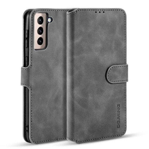 Samsung Galaxy S21 retro leather case grey