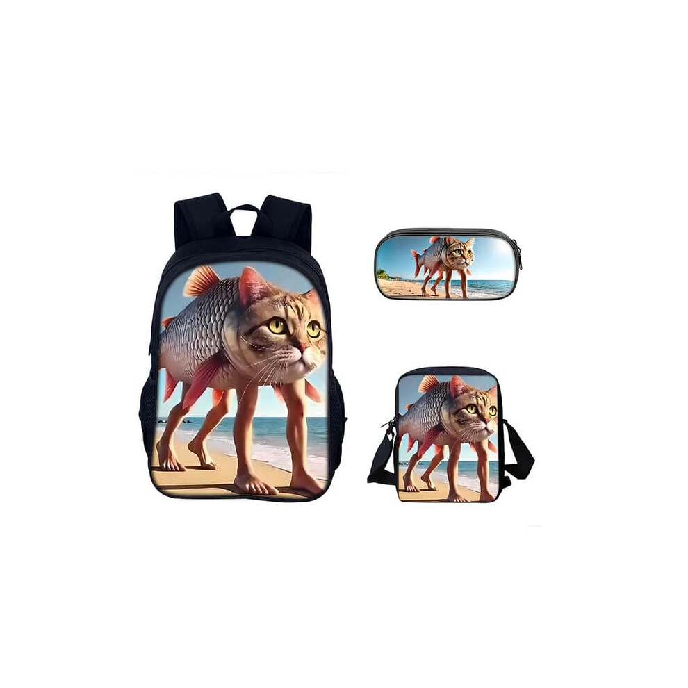 Brainrot Student Backpack Set Italian Style 3-Piece