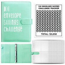 100 Days Envelope Challenge Binder Green
