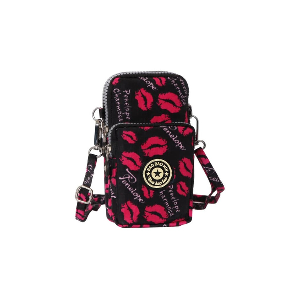 Lips Mobile Shoulder Bag Stylish Practical Red 962029746805