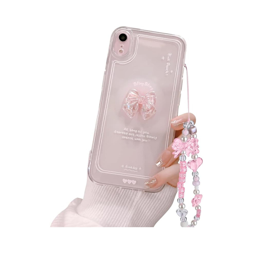 Iphone Xr Case Bowknot Transparent Glitter Slim Pink 962029747017
