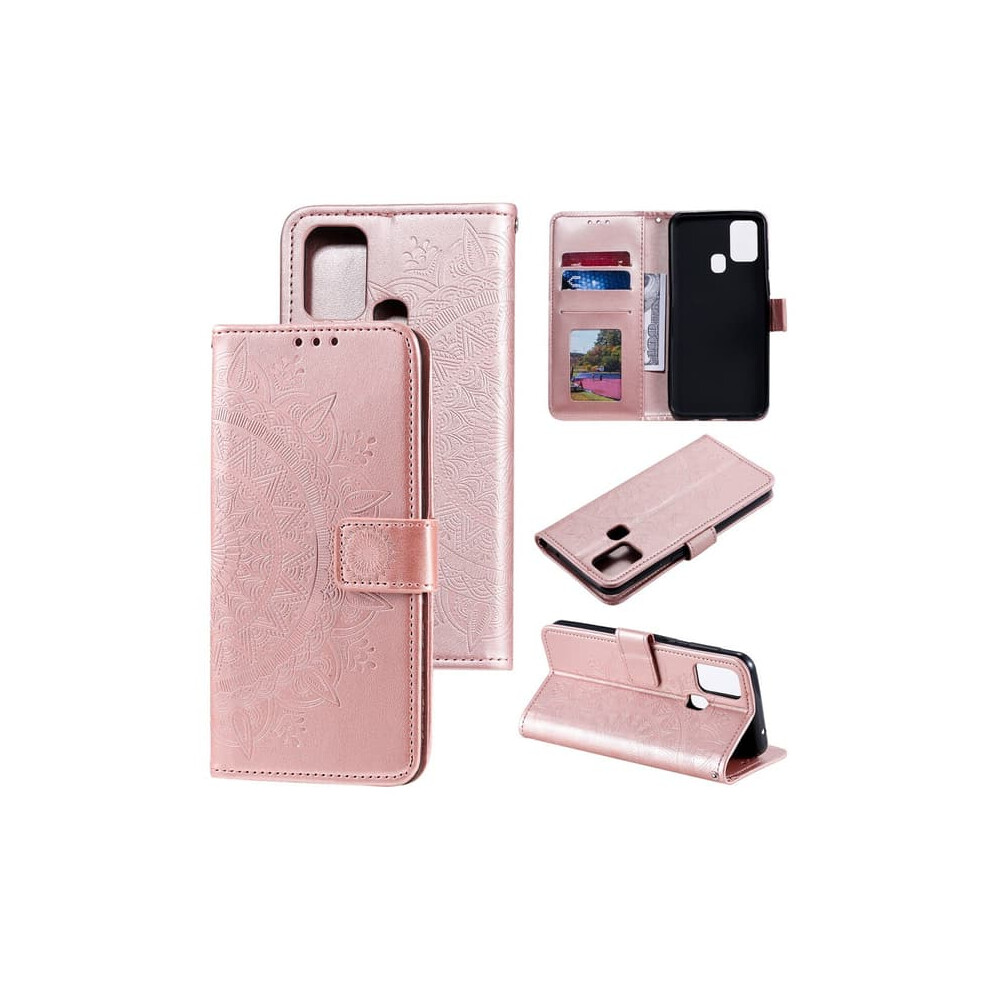 Samsung Galaxy A21s Mandala Wallet Case Rose Gold 940684204540