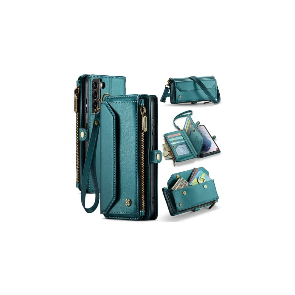 Samsung Galaxy S21+ 5G Case Leather With Card Slot Blue 962029764090