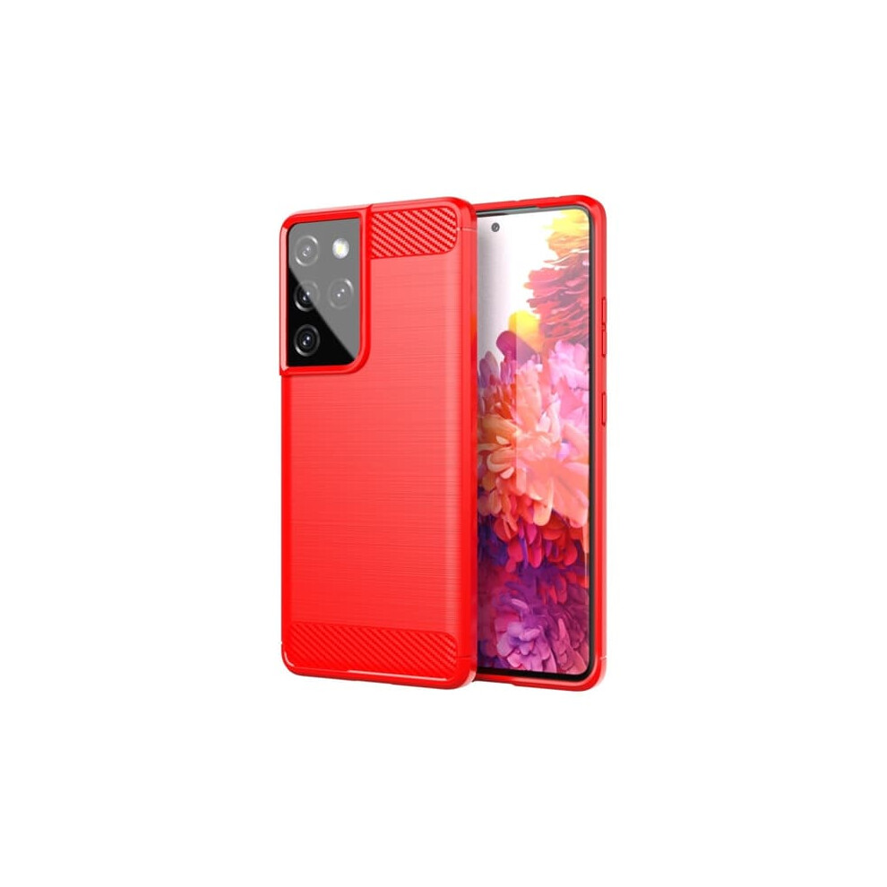 Carbon Flex Case For Samsung Galaxy S21 Ultra 5G - Red 940684204908
