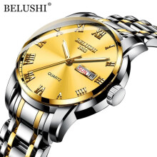 BELUSHI men's quartz wristwatch stainless steel waterproof