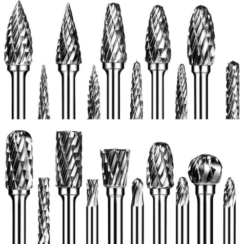 Carbide Burr Set Double Cut 20 pcs 1/8 inch Shank