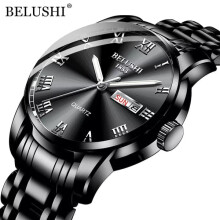 Belushi men's quartz wristwatch black stainless steel