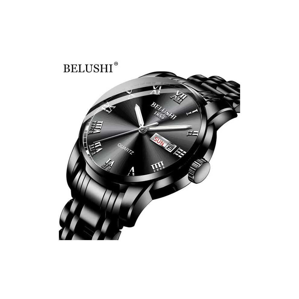 Belushi Men's Quartz Wristwatch Stainless Steel Black 962029759348