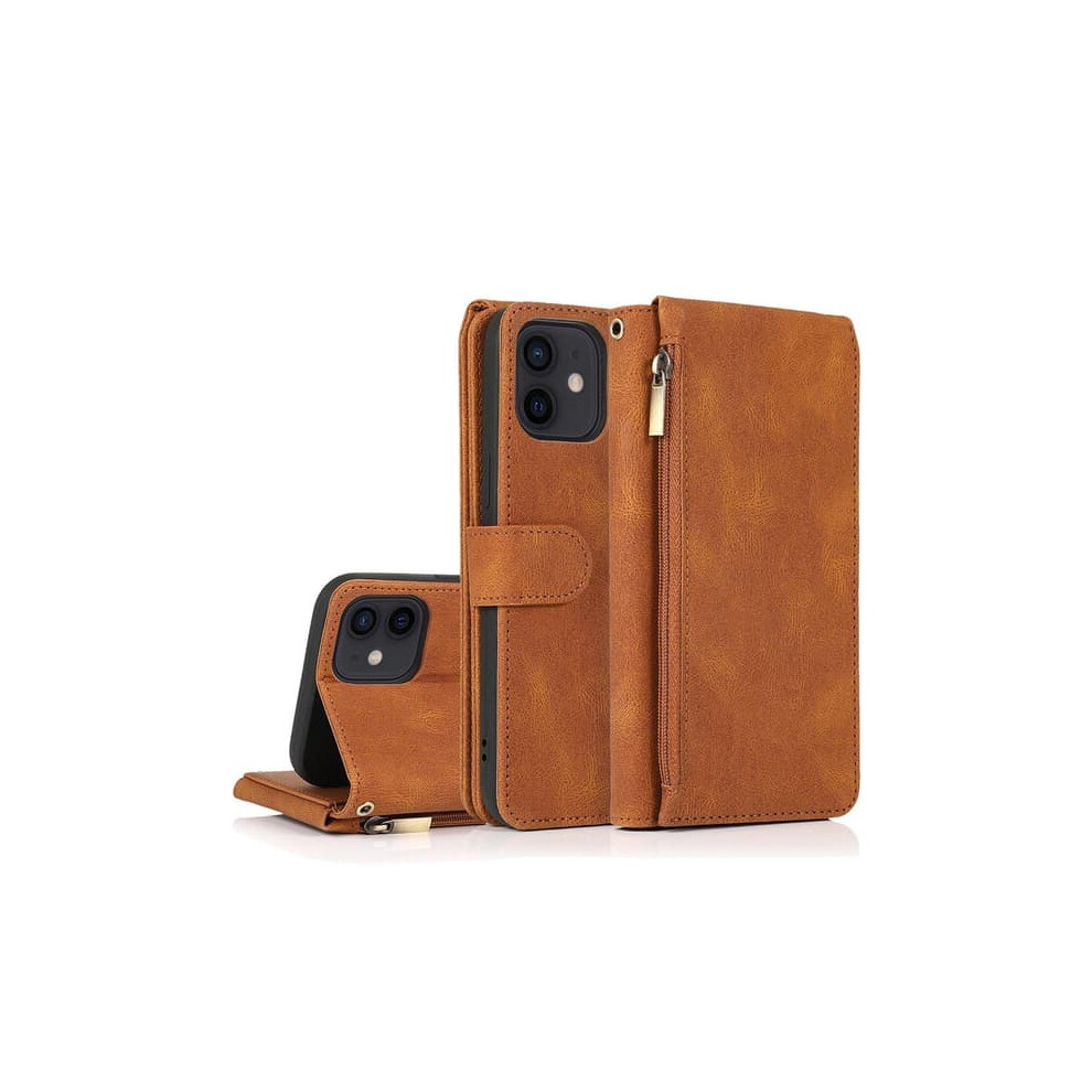 Floveme Wallet Case For Iphone 12 Rugged Brown 962029762751