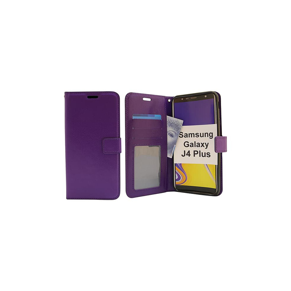 Crazy Horse Wallet For Samsung Galaxy J4 Plus Purple 962029761761
