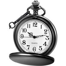 Vintage Stainless Steel Pocket Watch with Arabic Numerals