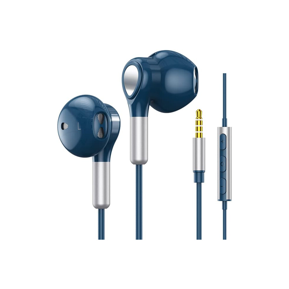 Wired In-Ear Headphones With Mic And Volume Control Blue 962029434160