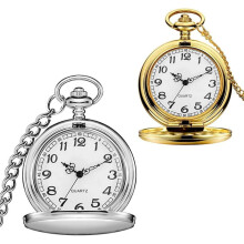 Classic Retro Pocket Watch with Chain Set of 2