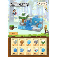 Minecraft Building Blocks Magnetic Cubes 75 pcs Snow Ice