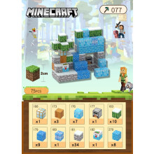Minecraft building blocks magnetic cubes snow hut 75 pieces