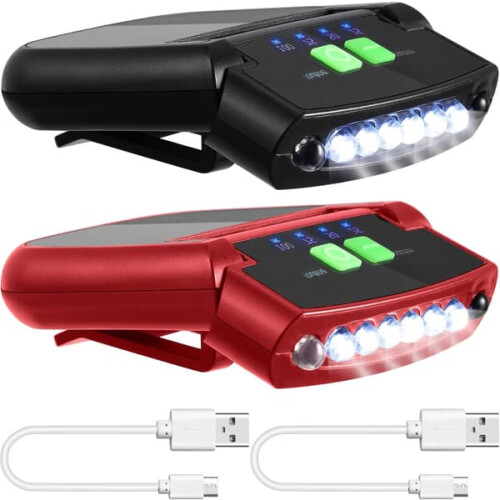 LED Cap Clips USB Rechargeable 2 Pieces