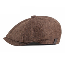 Men's Cotton Newsboy Cap Solid Color Vintage Style