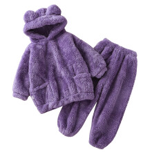 Peuter fleece hoodie en broekje met berenoortjes, 2-delige set