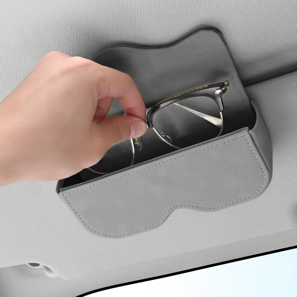 Car Sunglasses Case with Visor Clip and Storage Box