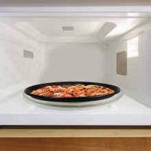 Teglia per pizza croccante da microonde, antiaderente, in metallo, 1 pezzo
