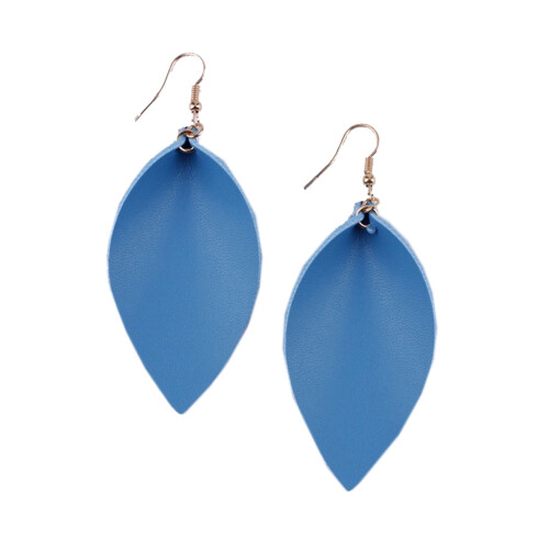 Women's handmade bohemian leaf drop earrings turquoise