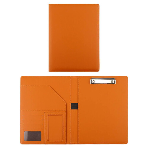 Dosar din piele PU cu clipboard, maro, A4