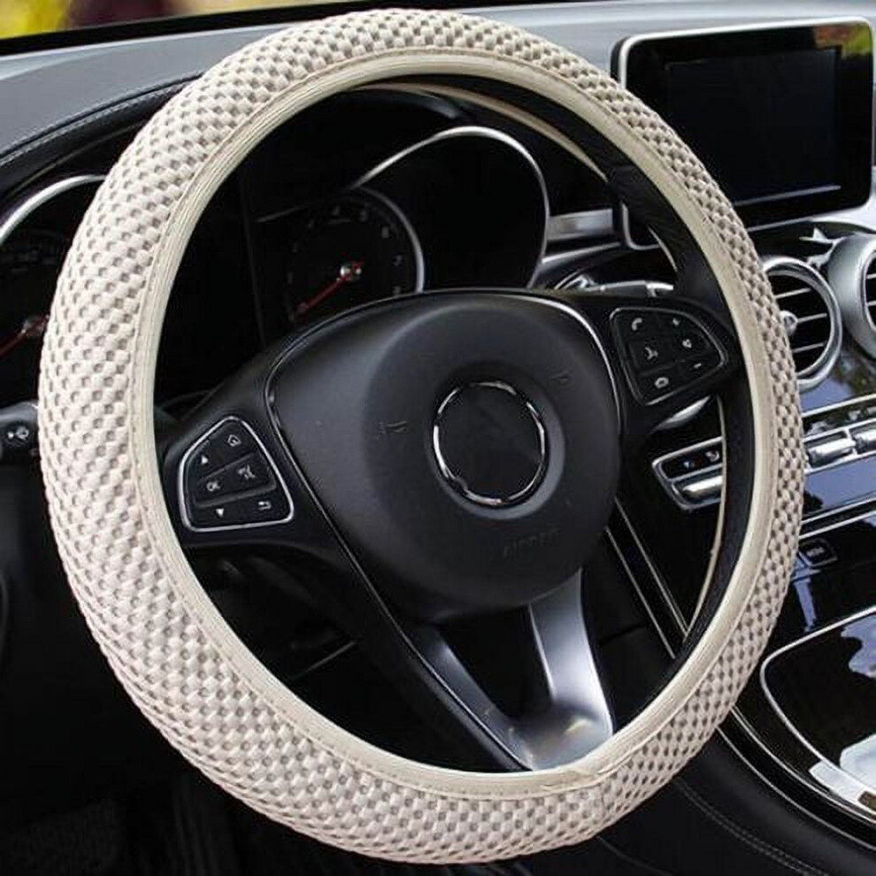 Steering Wheel Cover Ice Silk Elastic 38Cm Beige 900223067876