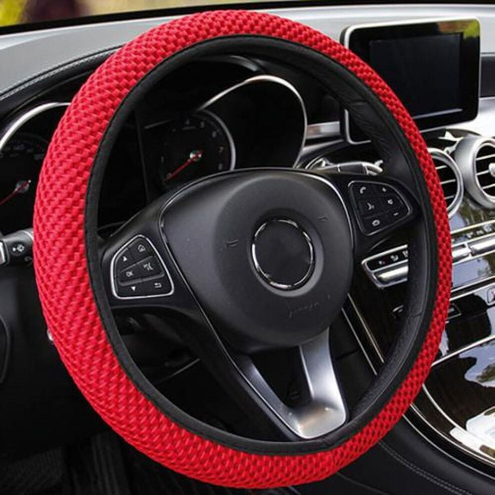 Steering Wheel Cover Ice Silk Elastic 38Cm Red 900223067845