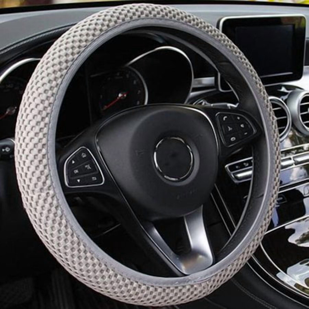 Steering Wheel Cover Ice Silk Elastic 38Cm Grey 900223067869