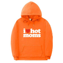 Geansaí Hoodie Fir le Prionta 'I LOVE HOT MOMS', S-3XL
