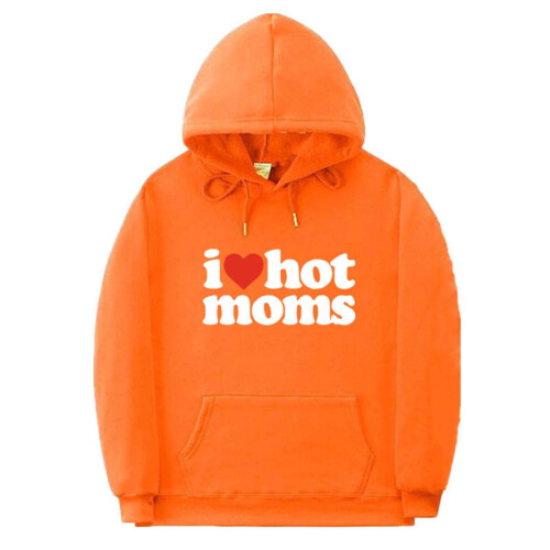 Ανδρικό Φούτερ με Κουκούλα και Στάμπα 'I LOVE HOT MOMS', S-3XL