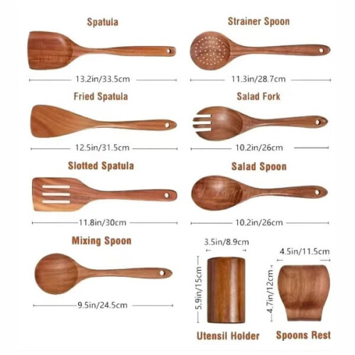 Set da cucina con utensili in legno, 12 pezzi 1