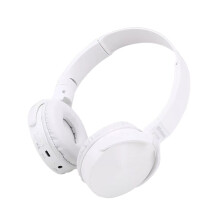 Bluetooth-hovedtelefoner med hvidt kabel og gaming-headset