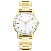 Women's quartz watch stainless steel leather band 38mm