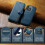 Capa carteira magnética 2 em 1 DG MING compatível com iPhone 15 Pro - Azul 4
