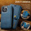 Capa carteira magnética 2 em 1 DG MING compatível com iPhone 15 Pro - Azul 6